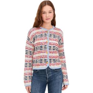 English Factory Women’s Textured Stripe Jacket(Powder Blue Multi)