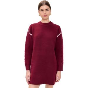 English Factory Women’s Whip Stitched Knit Mini Dress(Burgundy/Pink)