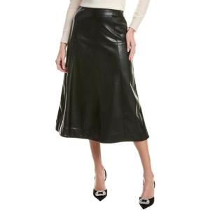 PU High Waisted Midi Skirt