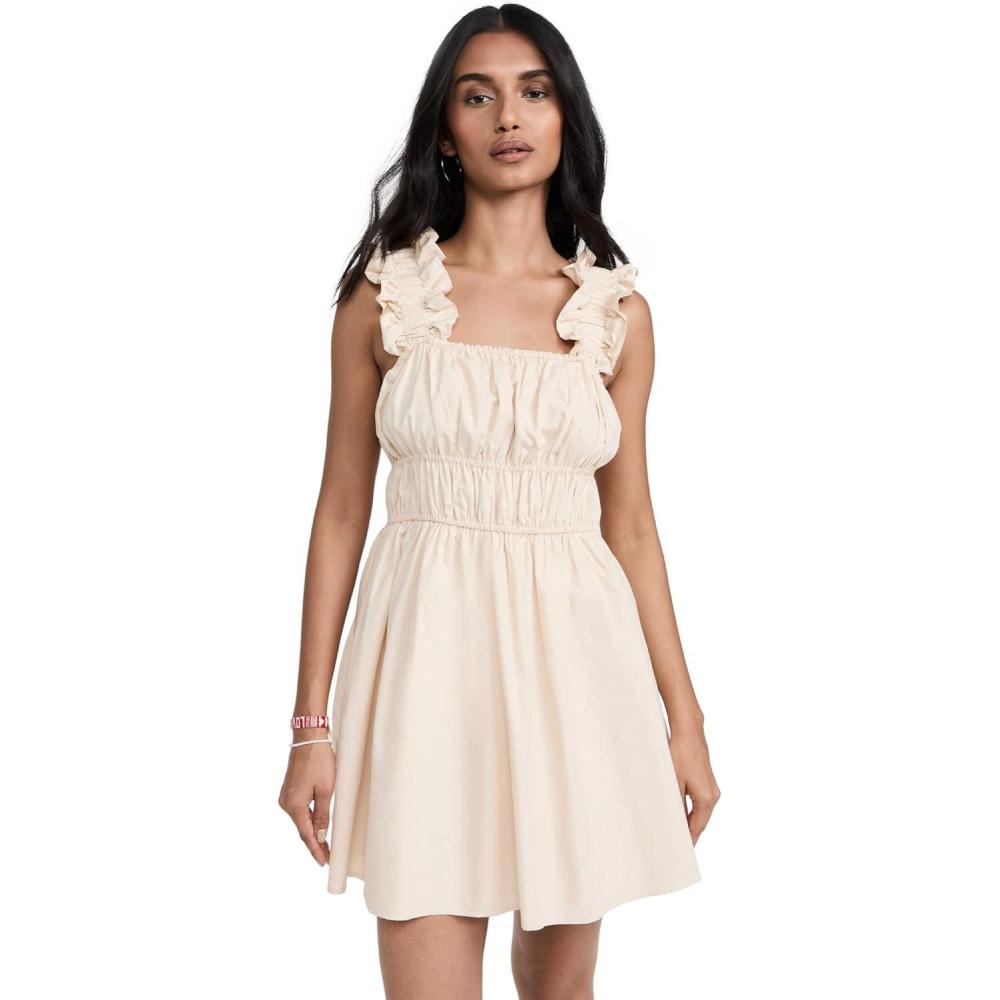 image:imageEnglish Factory Womens Ruffled Detail Mini DressBeige