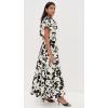 English Factory Women’s Print Dramatic Bubble Sleeves Maxi Dress(White/Black)