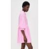 Stripe Puff Sleeve Shirt Dress(Pink Stripes)