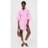 Stripe Puff Sleeve Shirt Dress(Pink Stripes)