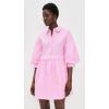Stripe Puff Sleeve Shirt Dress(Pink Stripes)
