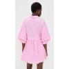 Stripe Puff Sleeve Shirt Dress(Pink Stripes)