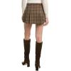 English Factory Womens Madeline Check Pleated Mini Skort, M, Brown