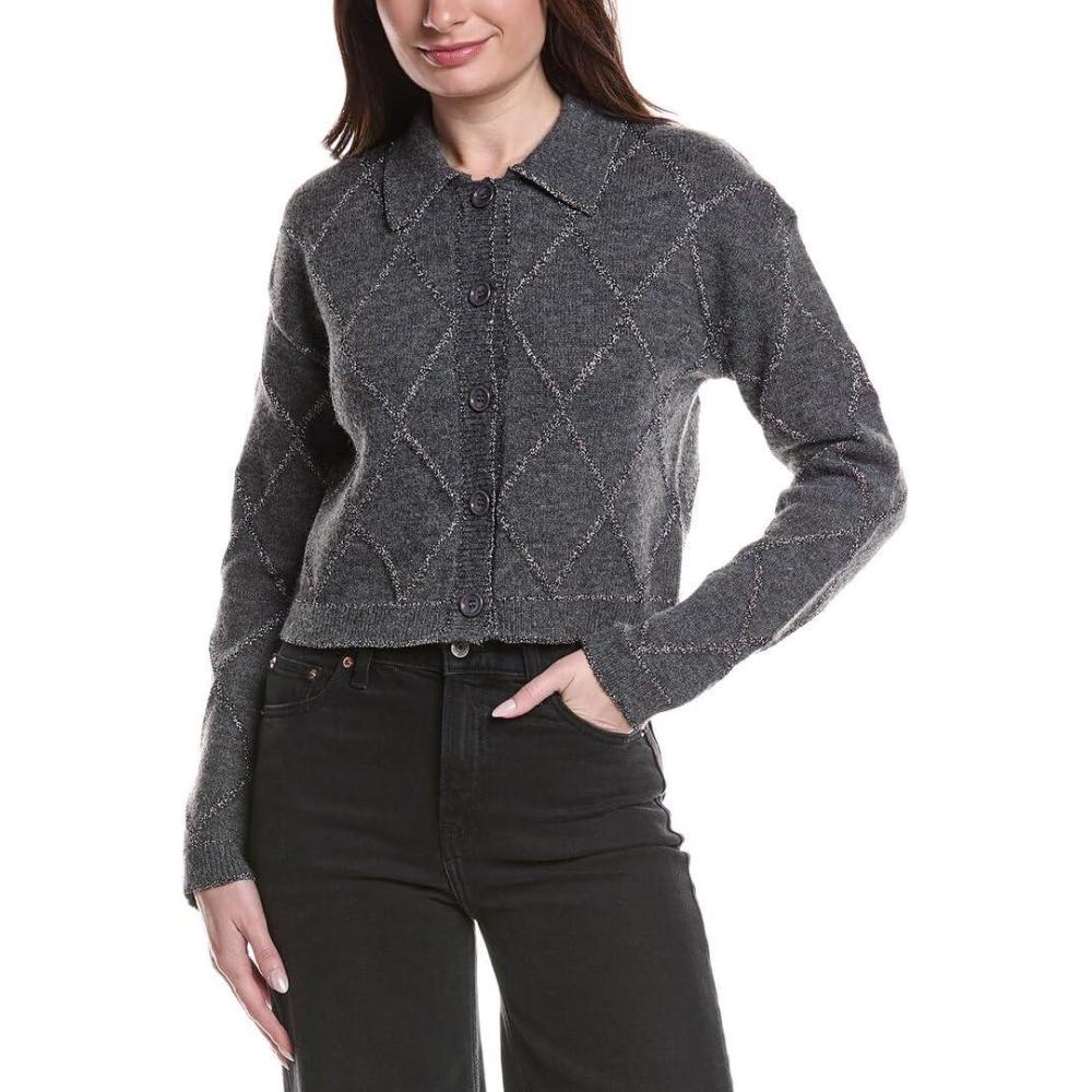 image:imageEnglish Factory Womens Knit Cardigan S Gray