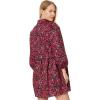 English Factory Women’s Floral Print Pintuck Smock Mini Dress(Black/Red)