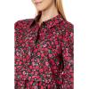 English Factory Women’s Floral Print Pintuck Smock Mini Dress(Black/Red)