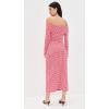 English Factory Women’s Gingham Off The Shoulder Midi Dress(Red)