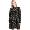 English Factory Women’s Floral Print Pintuck Smock Mini Dress(Black Multi)