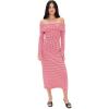 English Factory Women’s Gingham Off The Shoulder Midi Dress(Red)