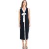 English Factory Women’s Knit Midi Dress with Ribbon Tie(Black/Cream)
