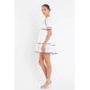 English Factory Embroidered Short Sleeve Dress, Ivory Multi, M