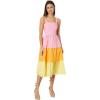 English Factory Womens Colorblock Scallop Dress(Pink Multi 1)