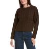 English Factory Womens Crewneck Cable Wool-Blend Sweater, Xs, Brown