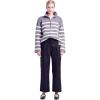English Factory Womens Striped 1/2-Zip Sweater, Xs, Grey