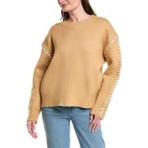 English Factory Women’s Whip Stitch Sweater, Camel/Cream, XS
