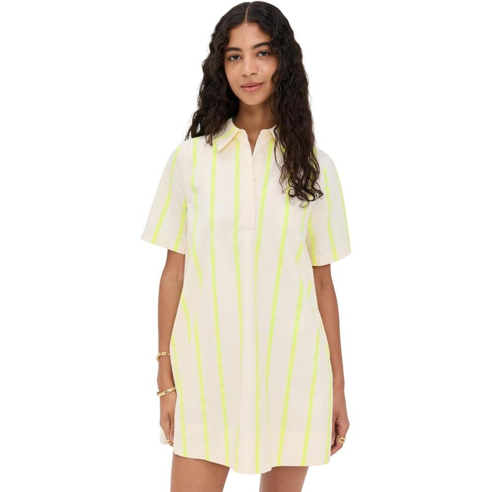 image:imageEnglish Factory Womens Striped Kaftan Mini DressYellow Multi
