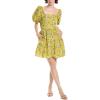 English Factory Women’s Floral Back Cutout Mini Dress, Celery, XS