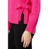 English Factory Women’s Side Tie Crewneck Sweater Top(Fuchsia)