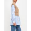 English Factory Cable Knit Long Striped Shirt Beige