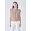 English Factory Women’s Chunky Textured Knit Vest, Brown, M