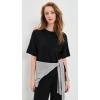 English Factory Women’s Collar Knit Half Sleeves Top(Black)