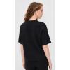 English Factory Women’s Collar Knit Half Sleeves Top(Black)