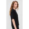 English Factory Women’s Collar Knit Half Sleeves Top(Black)