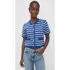 English Factory Women’s Knit Striped Sweater Cardigan(Blue/Ivory)