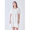 English Factory Women’s Knit and Embroidery Combo Mini Dress, White, S