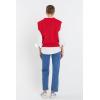 English Factory Women’s V-Neck Knit Sweater Vest, Red, M