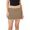 English Factory Women’s Knit Striped Mini Skirt(Tan)