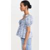 English Factory Women’s Floral Print Top with Flower(Blue Multi)