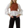 English Factory Women’s Mixed Media Top, Ivory Combo, XS