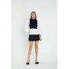 English Factory Women’s Mixed Media Top, Navy/White, XS