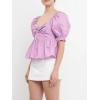 English Factory Women’s Multi Floral Embroidery Top, Purple Multi, S