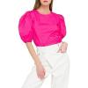 English Factory Women’s Poplin Puffed Sleeve Top(Black)