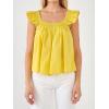 English Factory Women’s Ruffle Detail Top, Yellow, XS