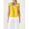English Factory Women’s Ruffle Detail Top, Yellow, XS
