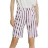 English Factory Women’s Striped Bermuda Pants White