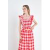 Gingham Smocked Top Pink/Red