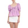English Factory Women’s Multi Floral Embroidery Top Purple Multi Medium