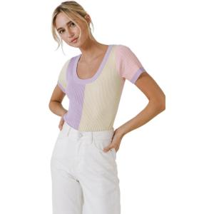 English Factory Women’s Color Blocked Sweater Top, Multi, L