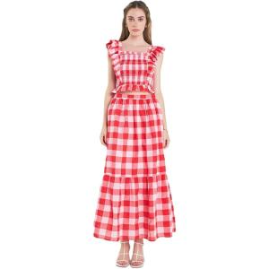 Gingham Smocked Top Pink/Red