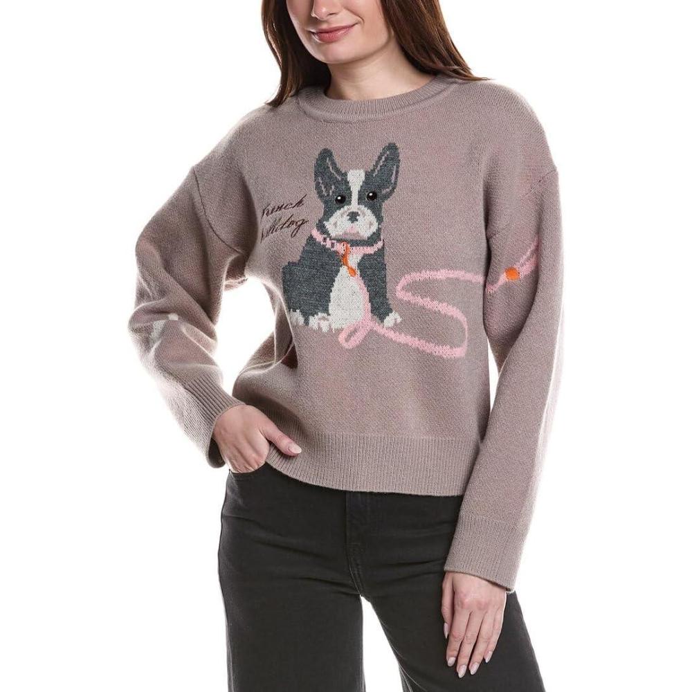 image:imageEnglish Factory Womens French Bulldog Sweater L Brown