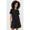 English Factory Women’s Bubble Mixed Media Mini Dress(Black)