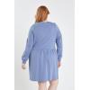 English Factory Women’s Knit Unbalanced Seam Mini Dress, Dusty Blue, 1X