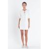 English Factory Women’s Laced Up Puffed Sleeve Mini Dress(Off-white)
